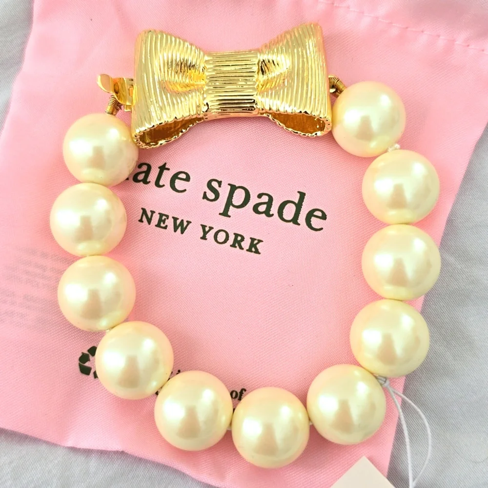 4/17 Kate Spade Cream/Gold Pearl Bracelet - Picture 1 of 2